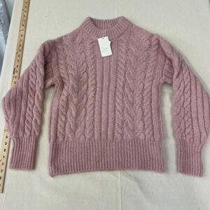 A New Day pink cable knit sweater